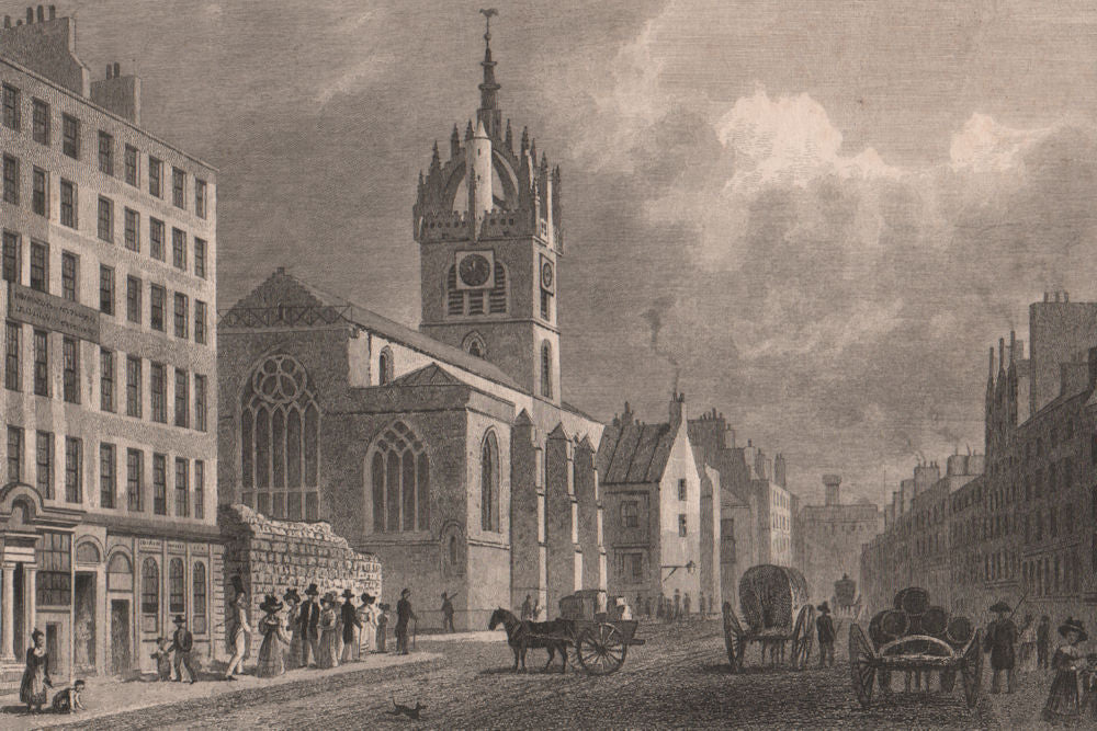 EDINBURGH. St Giles' Cathedral (High Kirk of Edinburgh). SHEPHERD 1833 print